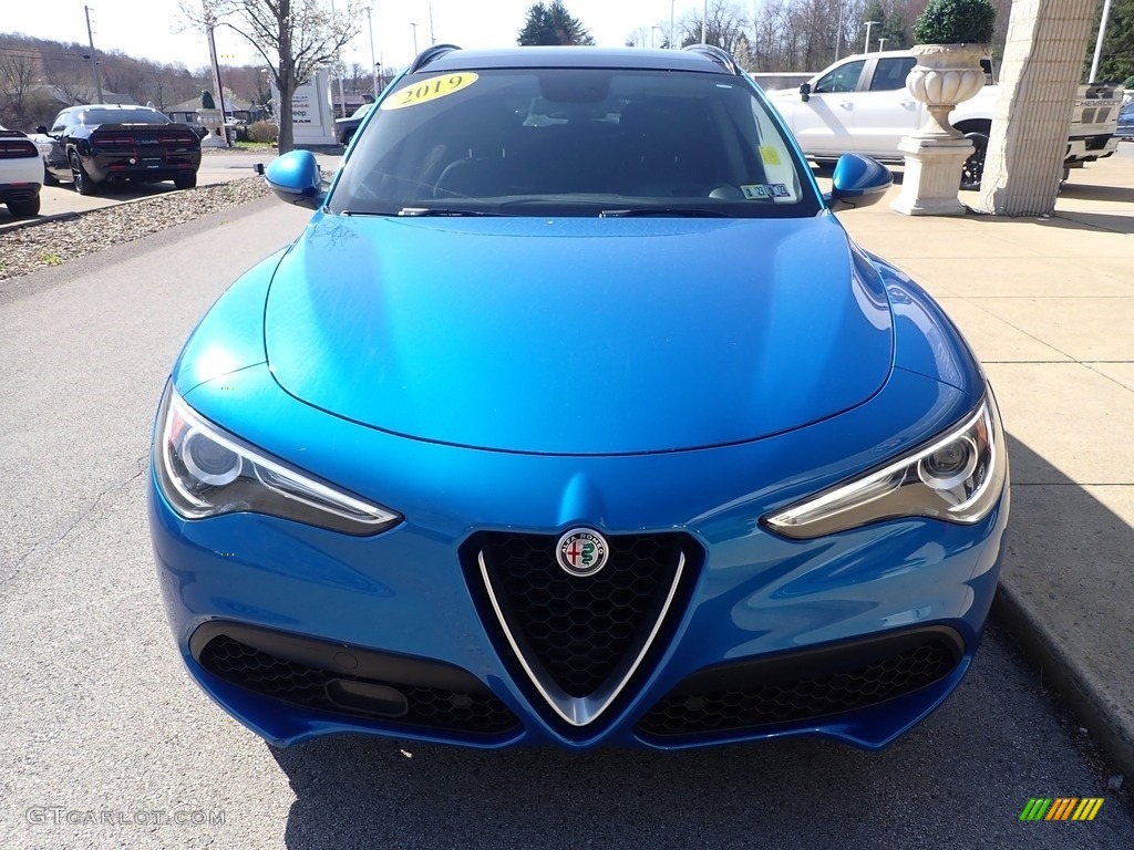 2019 Stelvio Sport AWD - Misano Blue Metallic / Black photo #3