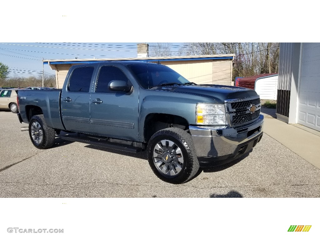 2013 Silverado 2500HD LTZ Crew Cab 4x4 - Blue Granite Metallic / Ebony photo #2