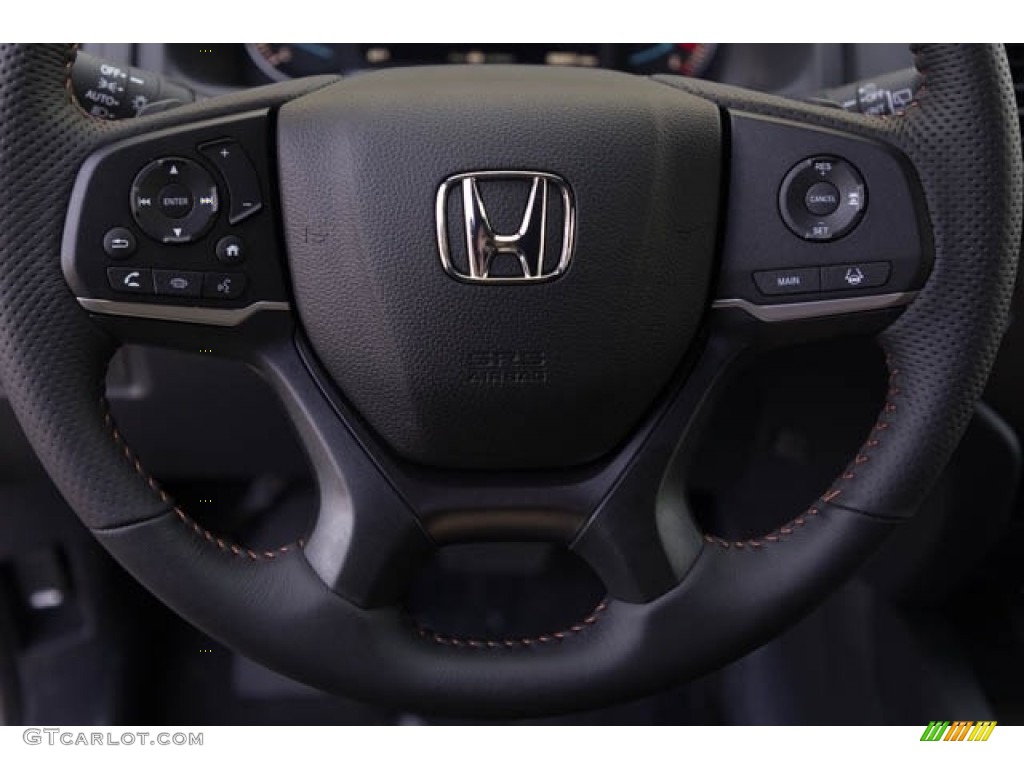 2022 Honda Pilot TrailSport AWD Black Steering Wheel Photo #144097691