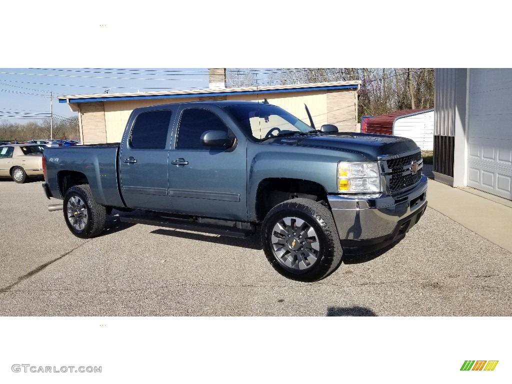 2013 Silverado 2500HD LTZ Crew Cab 4x4 - Blue Granite Metallic / Ebony photo #26