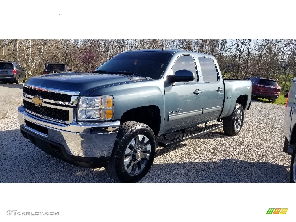 2013 Silverado 2500HD LTZ Crew Cab 4x4 - Blue Granite Metallic / Ebony photo #27