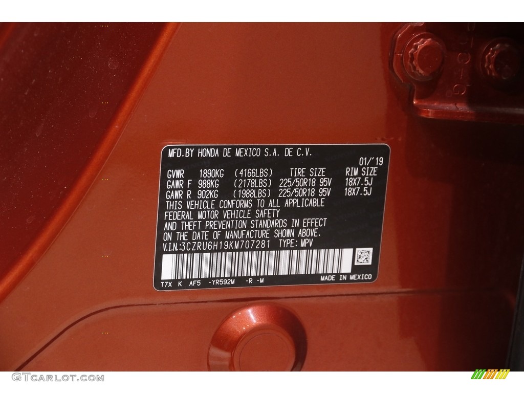 2019 HR-V Sport AWD - Orangeburst Metallic / Black photo #20
