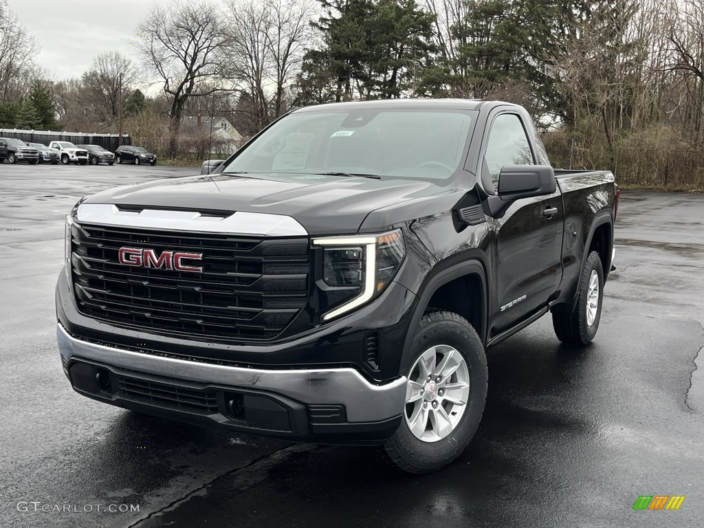 Onyx Black 2022 GMC Sierra 1500 Pro Regular Cab 4WD Exterior Photo #144100292