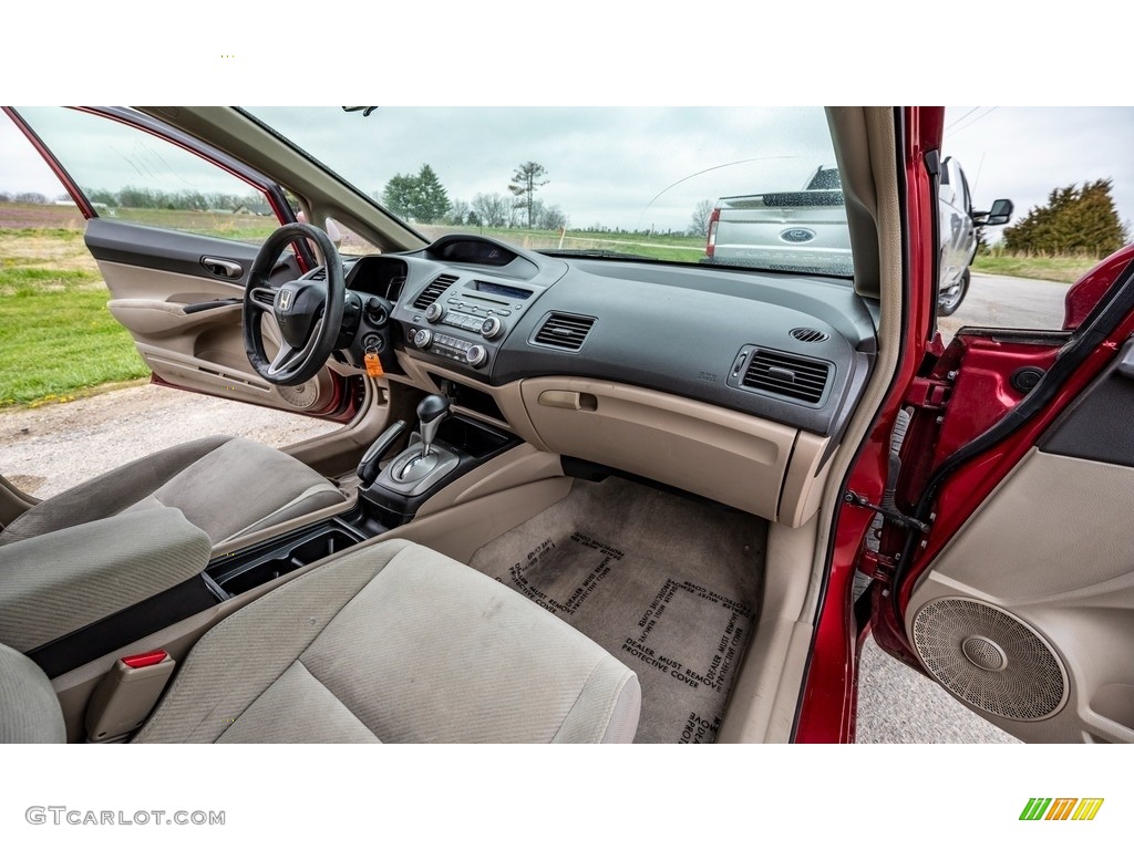 2009 Civic LX Sedan - Tango Red Pearl / Beige photo #29