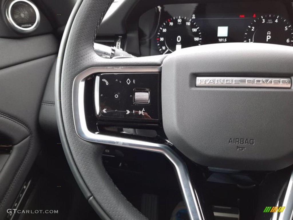 2022 Land Rover Range Rover Evoque SE R-Dynamic Ebony Steering Wheel Photo #144103731