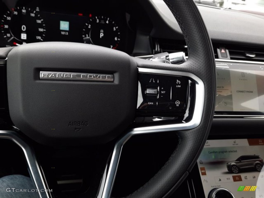 2022 Land Rover Range Rover Evoque SE R-Dynamic Ebony Steering Wheel Photo #144103752