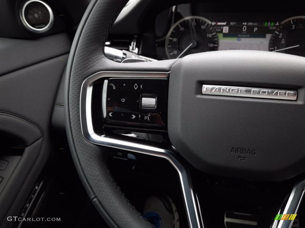 2022 Land Rover Range Rover Evoque R-Dynamic S Ebony Steering Wheel Photo #144104328