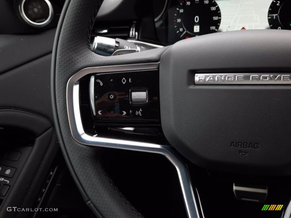 2022 Land Rover Range Rover Evoque SE R-Dynamic Ebony Steering Wheel Photo #144104895