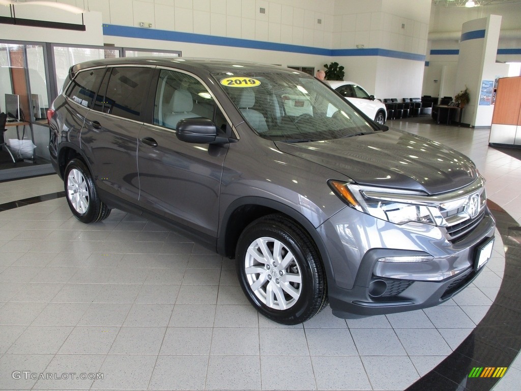 Modern Steel Metallic 2019 Honda Pilot LX AWD Exterior Photo #144105323
