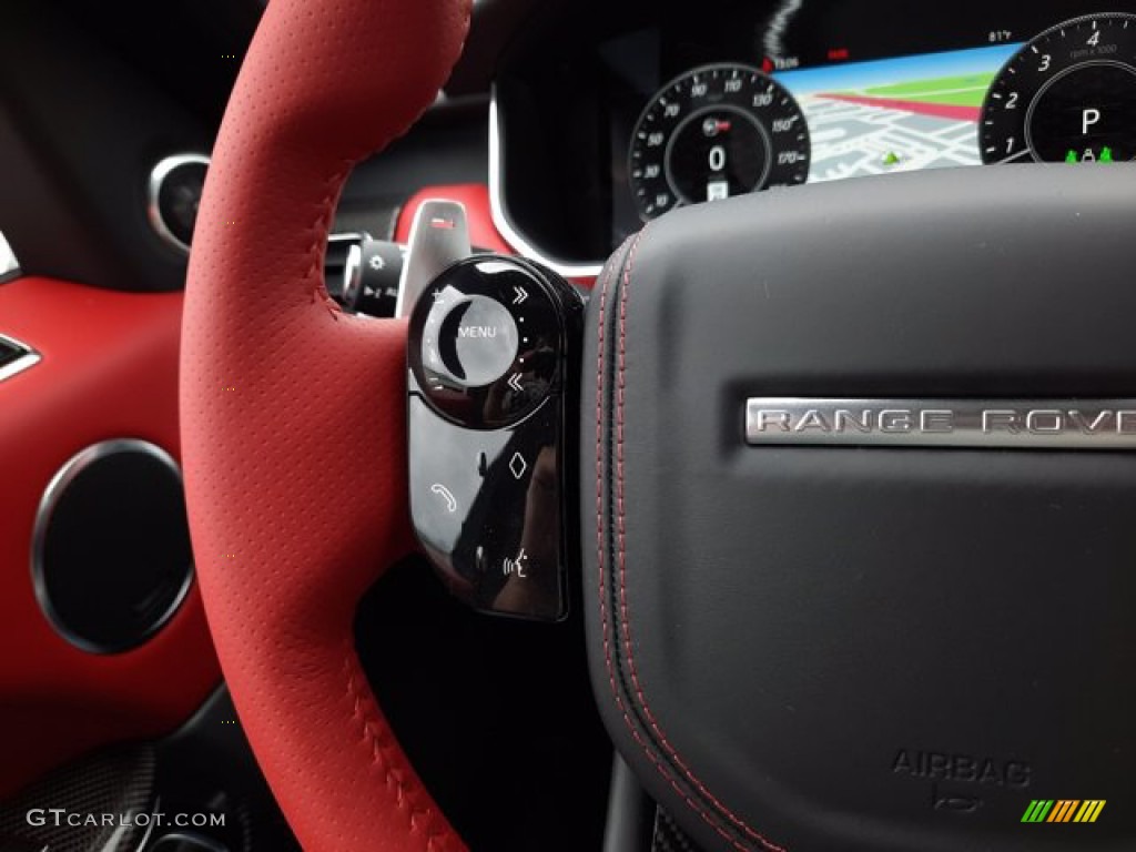 2022 Land Rover Range Rover Sport SVR Pimento/Ebony Steering Wheel Photo #144105330