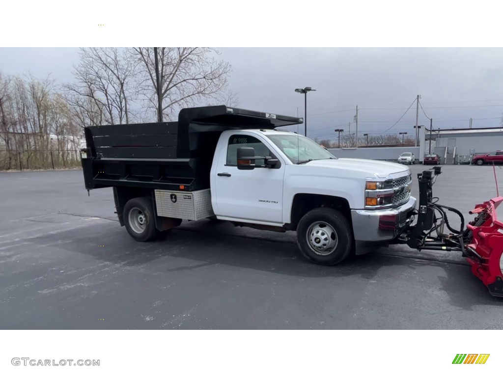 2019 Silverado 3500HD Work Truck Regular Cab 4x4 Dump Truck - Summit White / Dark Ash/Jet Black photo #2