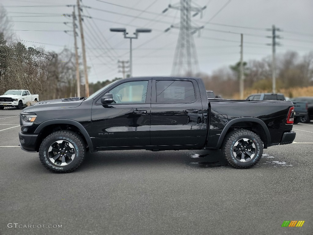 Diamond Black Crystal Pearl 2022 Ram 1500 Rebel Crew Cab 4x4 Exterior Photo #144107884