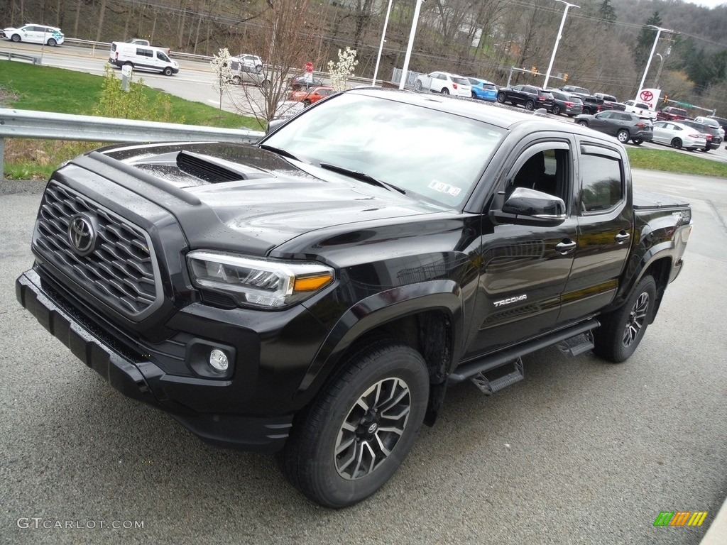 Midnight Black Metallic 2021 Toyota Tacoma TRD Sport Double Cab 4x4 Exterior Photo #144112360