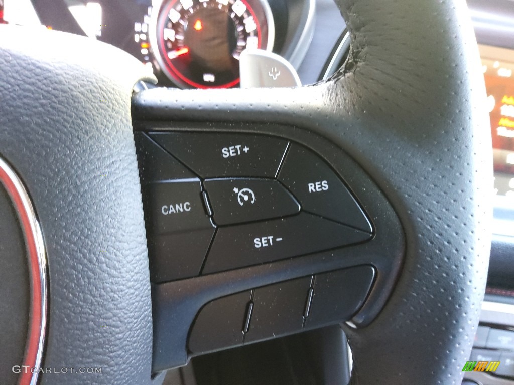 2018 Dodge Challenger 392 HEMI Scat Pack Shaker Black/Ruby Red Steering Wheel Photo #144112996
