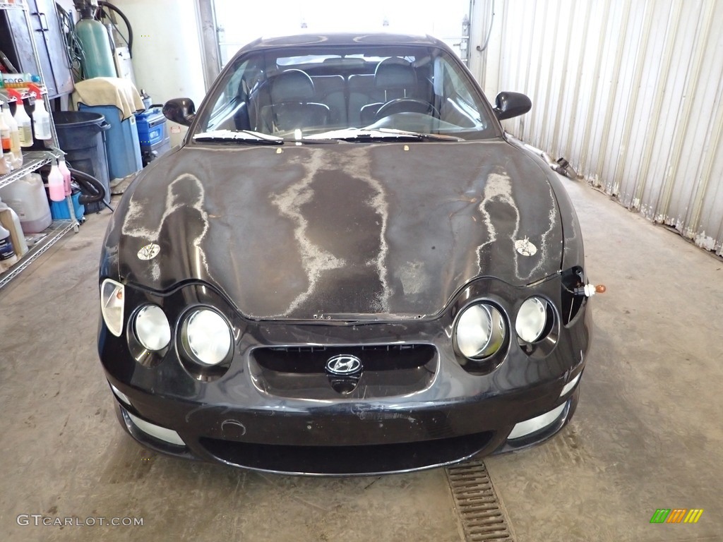 2001 Tiburon  - Jet Black / Black/Gray photo #2