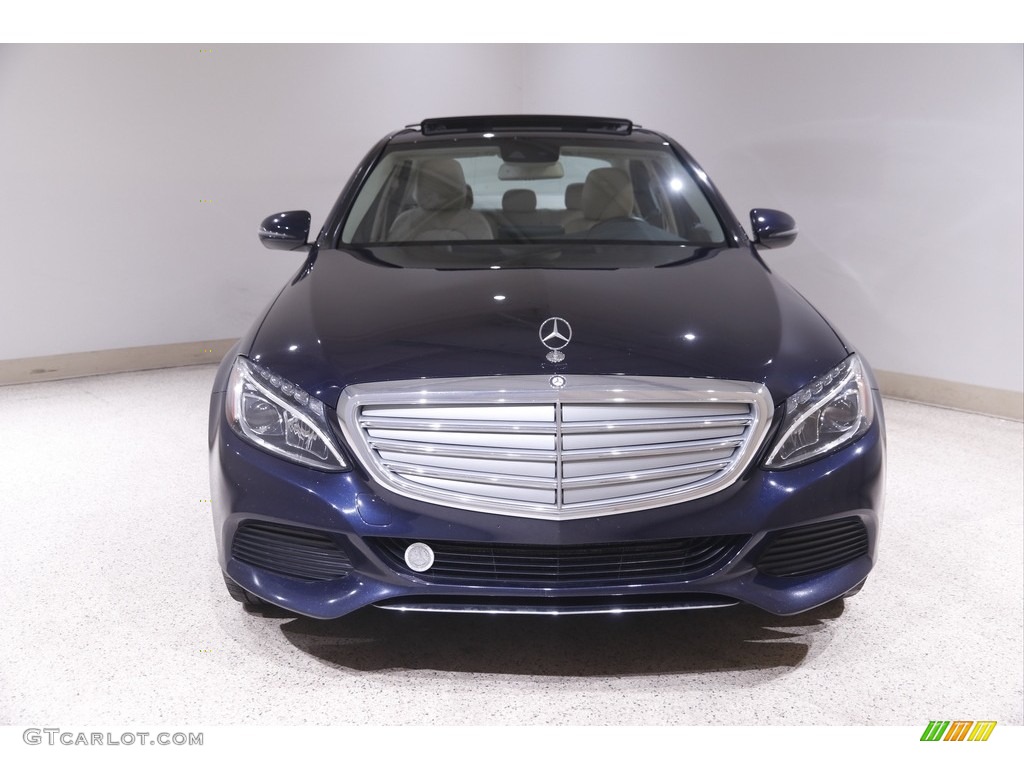 2016 C 300 4Matic Sedan - Lunar Blue Metallic / Silk Beige/Black photo #2