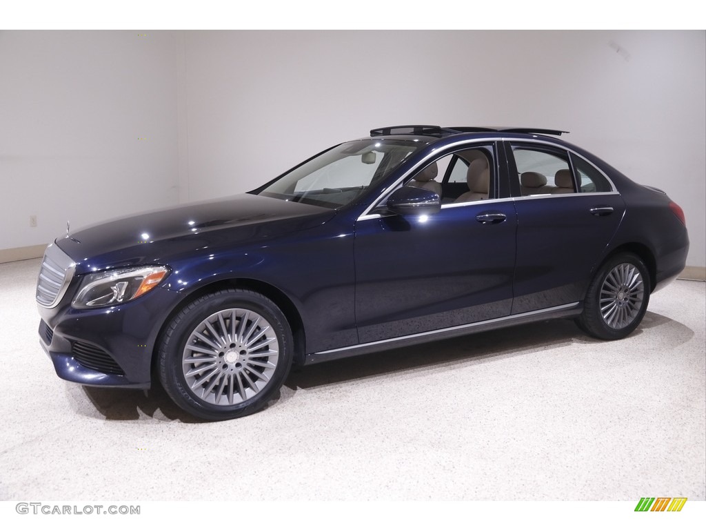2016 C 300 4Matic Sedan - Lunar Blue Metallic / Silk Beige/Black photo #3