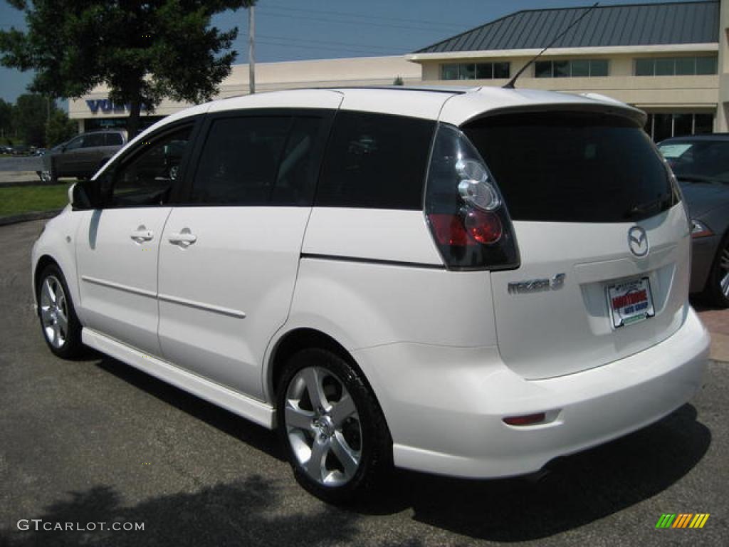 2007 MAZDA5 Grand Touring - Whitewater Pearl Mica / Black photo #8