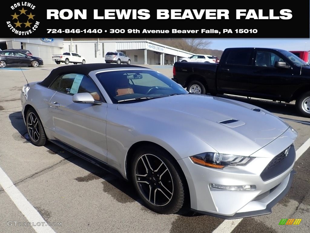 2018 Mustang EcoBoost Premium Convertible - Ingot Silver / Tan photo #1