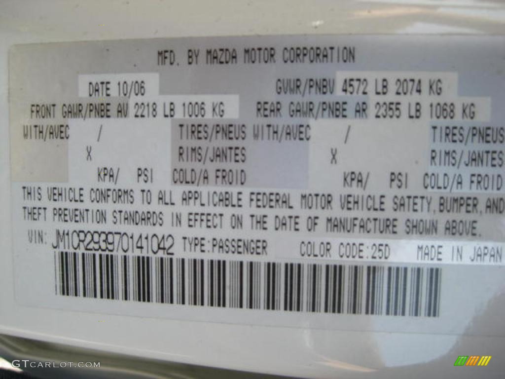 2007 MAZDA5 Grand Touring - Whitewater Pearl Mica / Black photo #25