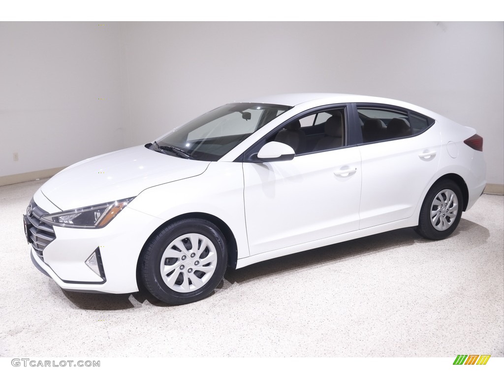 2019 Elantra SE - Quartz White Pearl / Beige photo #3