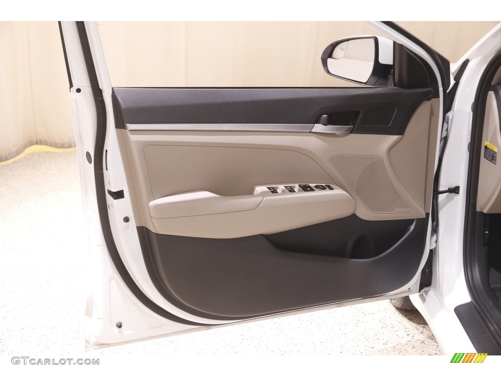 2019 Elantra SE - Quartz White Pearl / Beige photo #4