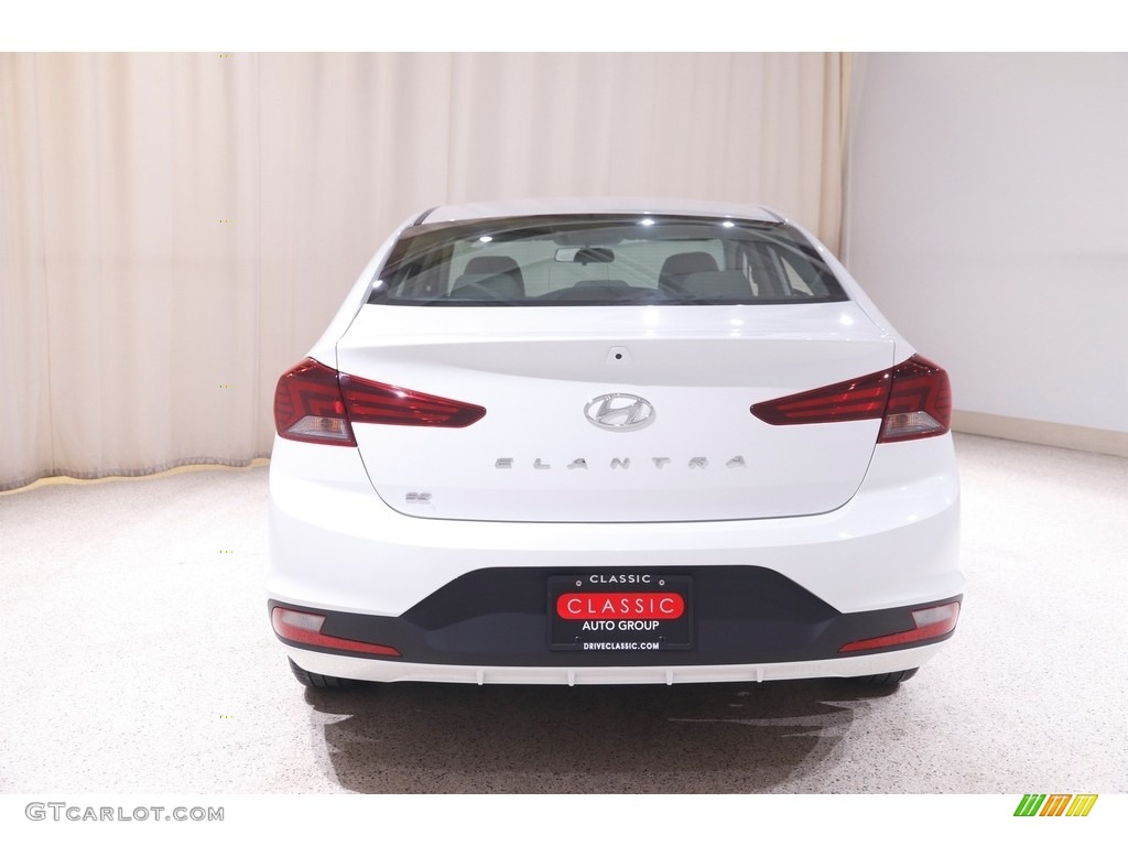 2019 Elantra SE - Quartz White Pearl / Beige photo #18
