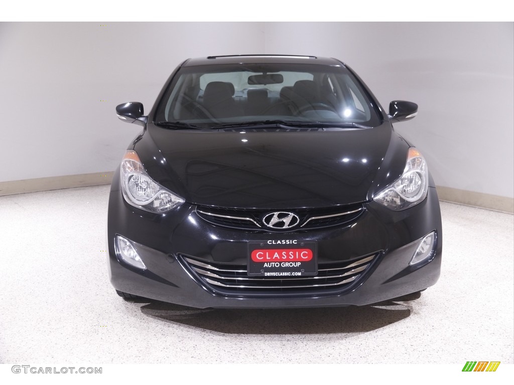 2012 Elantra Limited - Black Noir Pearl / Black photo #2