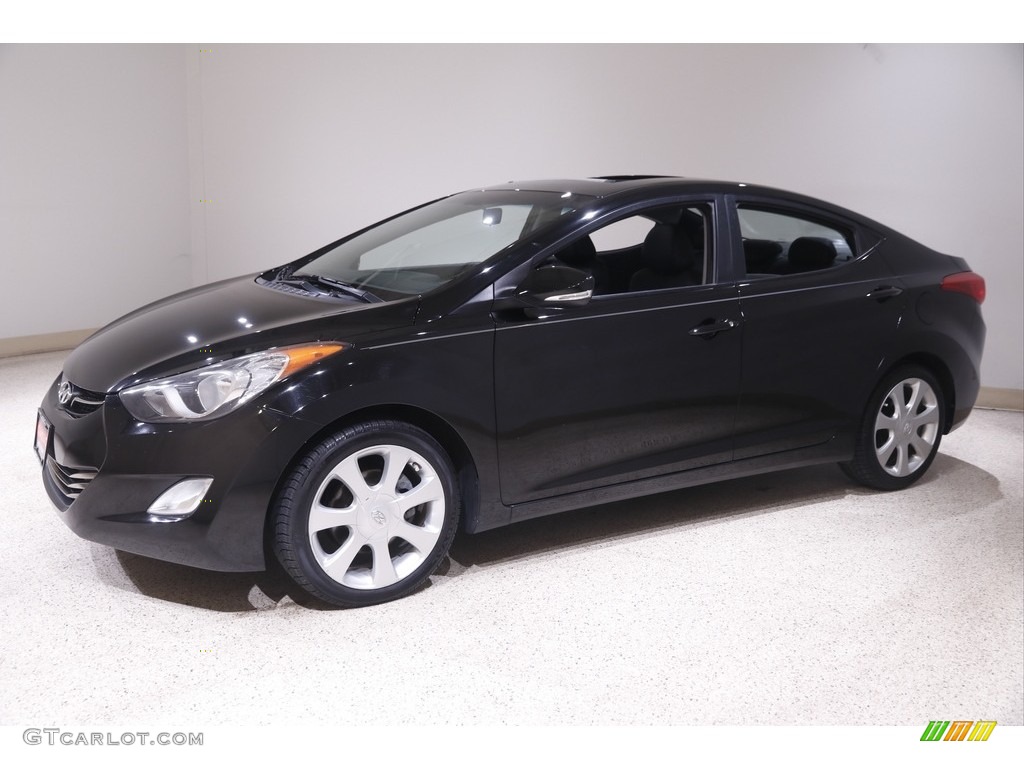 2012 Elantra Limited - Black Noir Pearl / Black photo #3