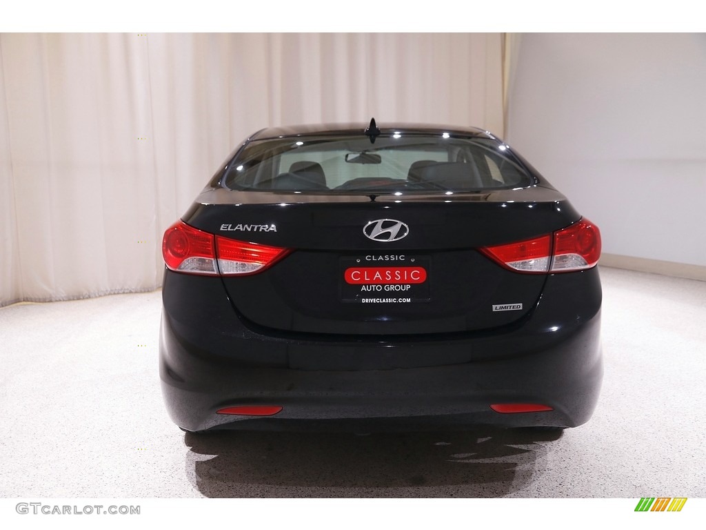2012 Elantra Limited - Black Noir Pearl / Black photo #17