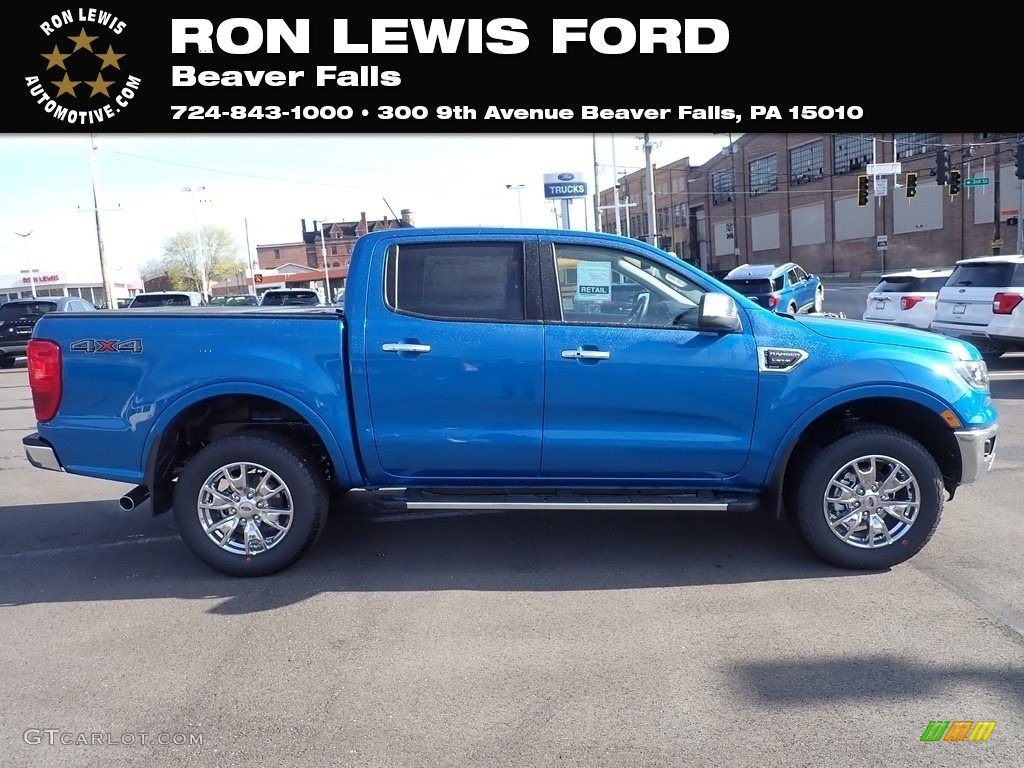 2022 Ranger Lariat SuperCrew 4x4 - Velocity Blue Metallic / Ebony photo #1