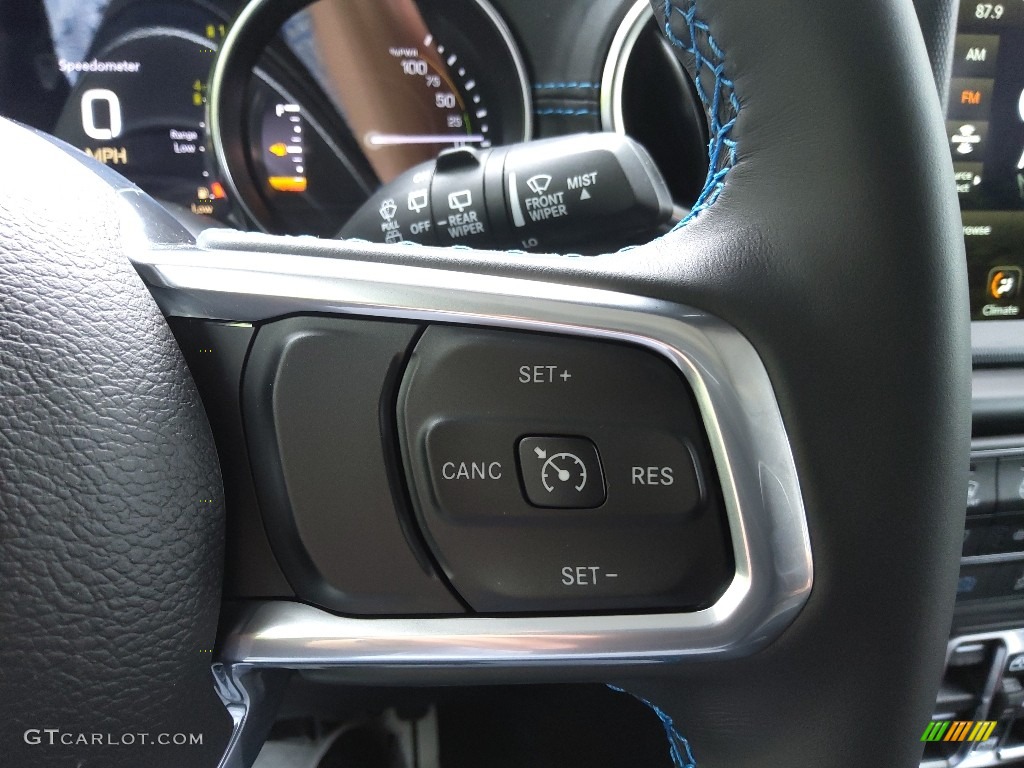 2022 Jeep Wrangler Unlimited Rubicon 4XE Hybrid Black Steering Wheel Photo #144128795