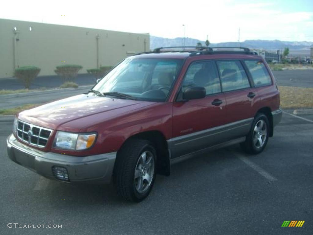 2000 Forester 2.5 S - Canyon Red Pearl / Beige photo #2