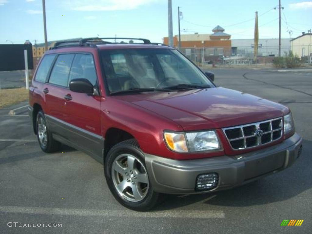 2000 Forester 2.5 S - Canyon Red Pearl / Beige photo #4