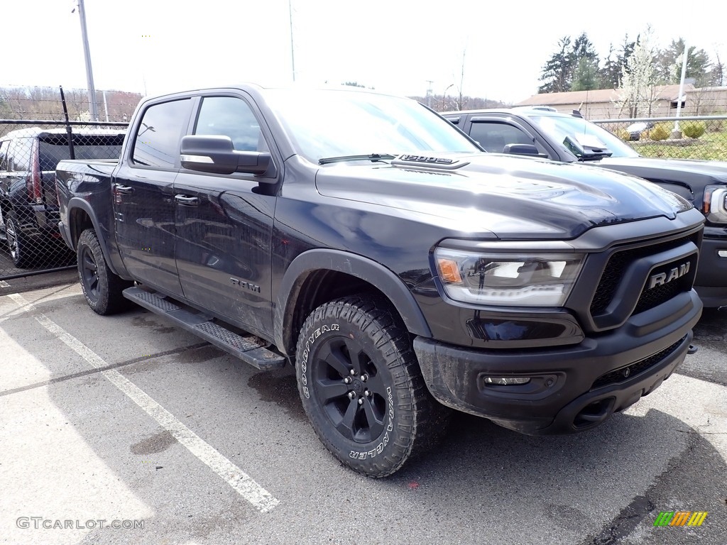 2020 1500 Rebel Crew Cab 4x4 - Diamond Black Crystal Pearl / Black photo #4