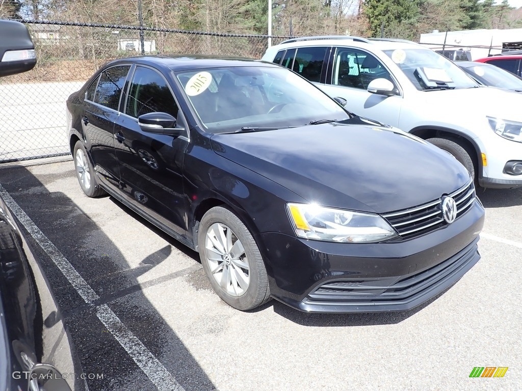 2015 Jetta TDI SE Sedan - Black / Titan Black photo #3