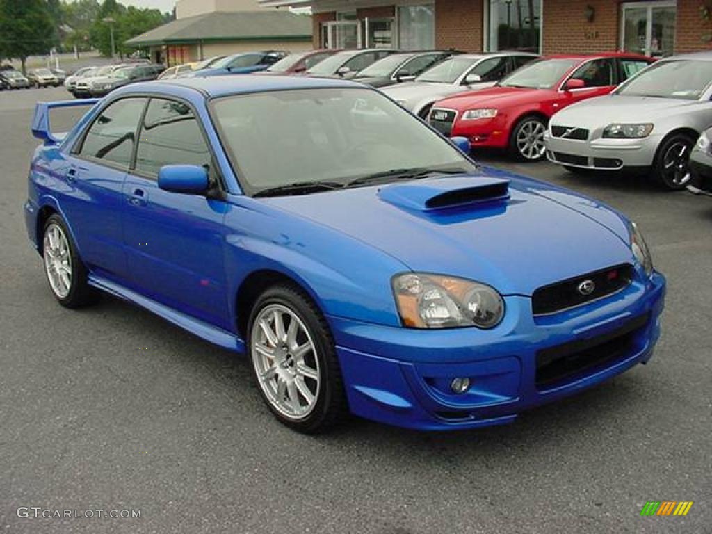 2005 Impreza WRX STi - WR Blue Pearl / Black/Blue Ecsaine photo #1