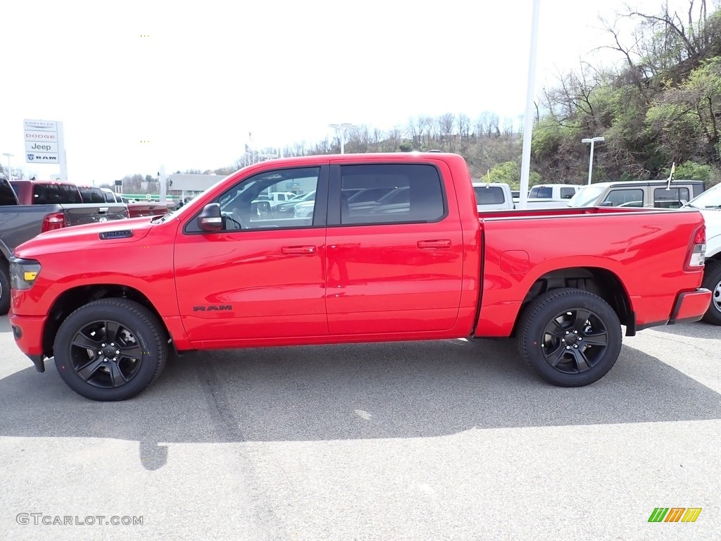 Flame Red 2022 Ram 1500 Big Horn Night Edition Crew Cab 4x4 Exterior Photo #144143114