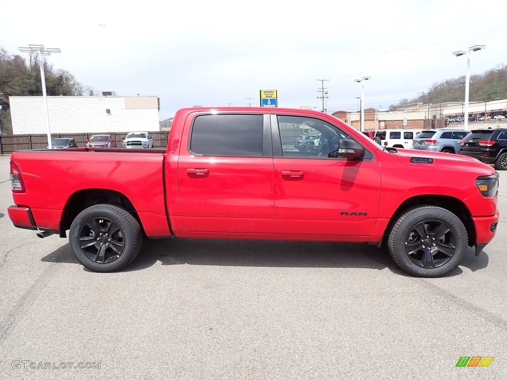 Flame Red 2022 Ram 1500 Big Horn Night Edition Crew Cab 4x4 Exterior Photo #144143207