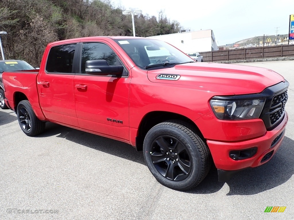 Flame Red 2022 Ram 1500 Big Horn Night Edition Crew Cab 4x4 Exterior Photo #144143228