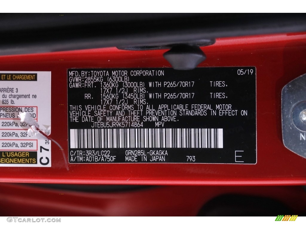 2019 4Runner TRD Off-Road 4x4 - Barcelona Red Metallic / Black photo #23