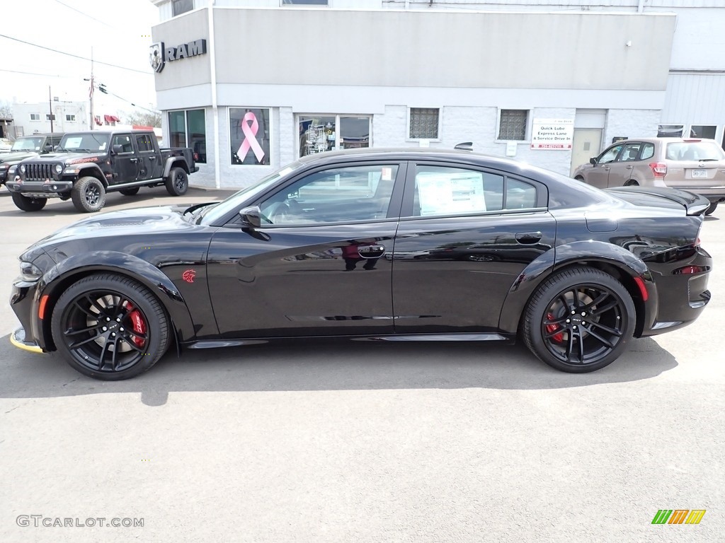 Pitch Black 2022 Dodge Charger SRT Hellcat Widebody Exterior Photo #144146352