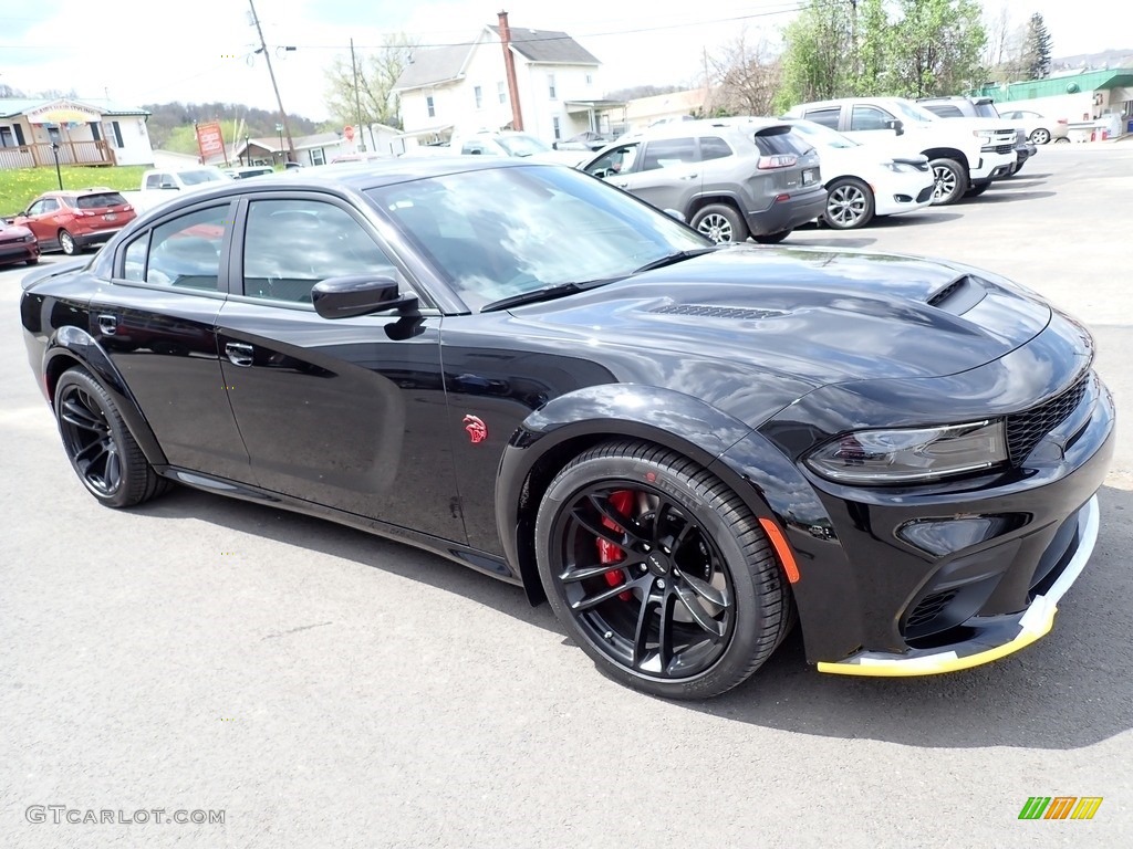 Pitch Black 2022 Dodge Charger SRT Hellcat Widebody Exterior Photo #144146490