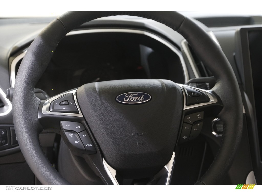 2021 Ford Edge SEL AWD Ebony Steering Wheel Photo #144148500