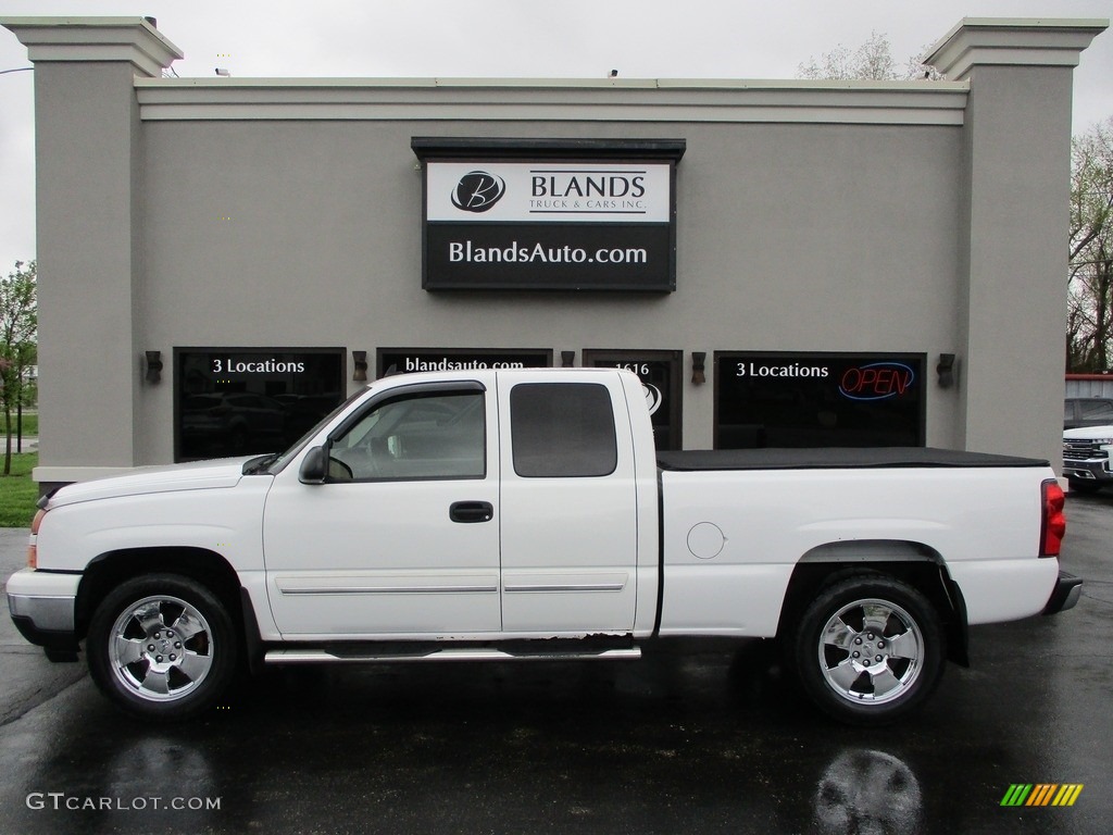 2006 Silverado 1500 LS Extended Cab 4x4 - Summit White / Dark Charcoal photo #1