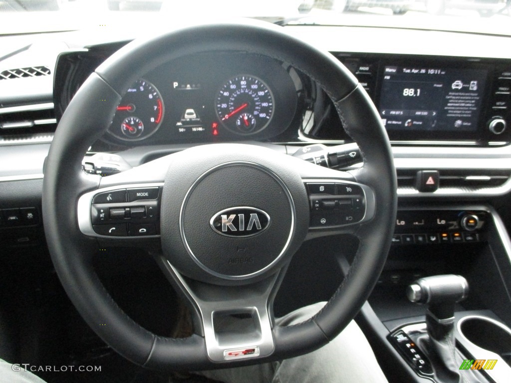 2021 Kia K5 GT-Line Black Steering Wheel Photo #144152596