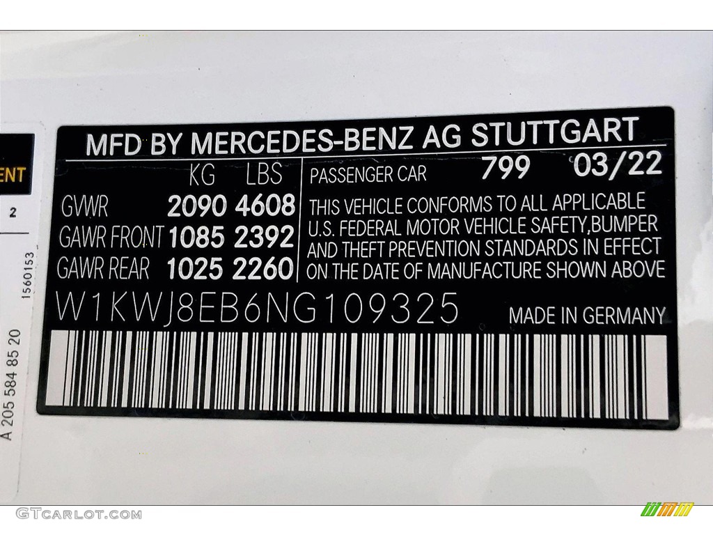 2022 Mercedes-Benz C 300 4Matic Coupe Color Code Photos