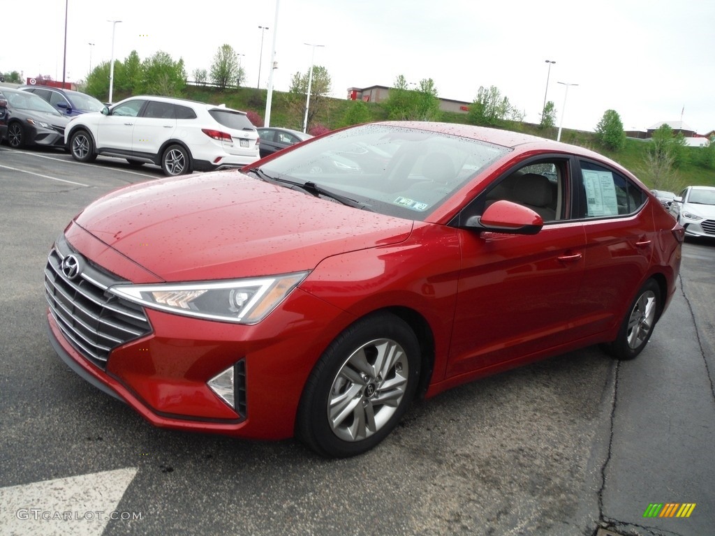2019 Elantra SEL - Scarlet Red / Beige photo #5