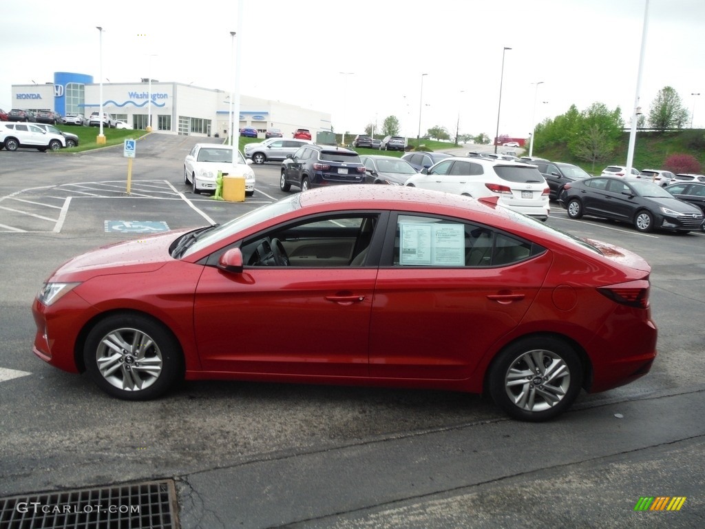 2019 Elantra SEL - Scarlet Red / Beige photo #6
