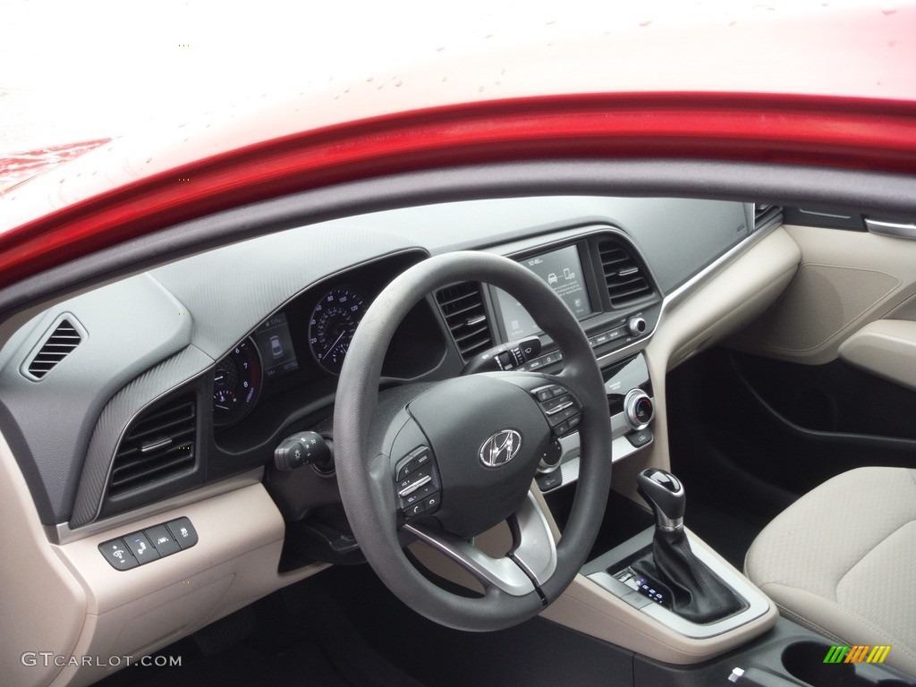 2019 Elantra SEL - Scarlet Red / Beige photo #11